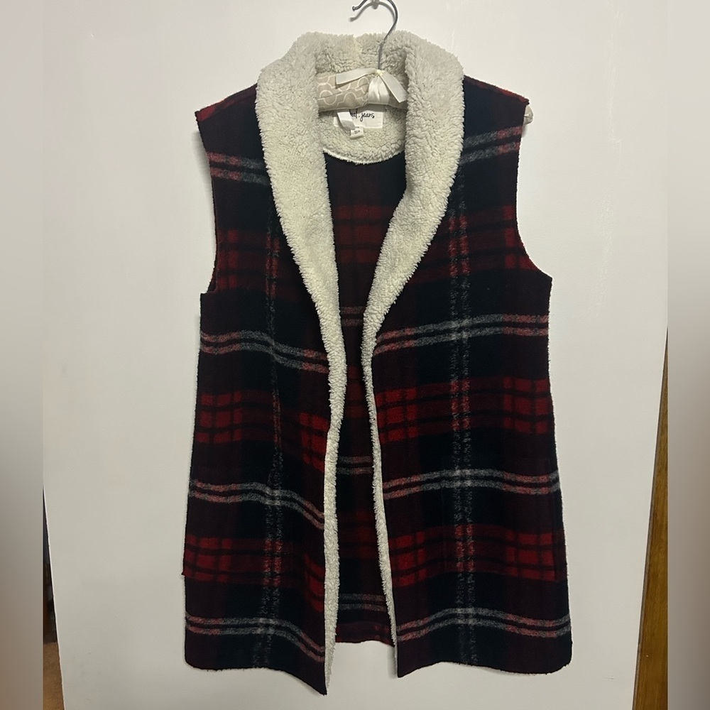 Tribal Red and Black Sherpa Vest